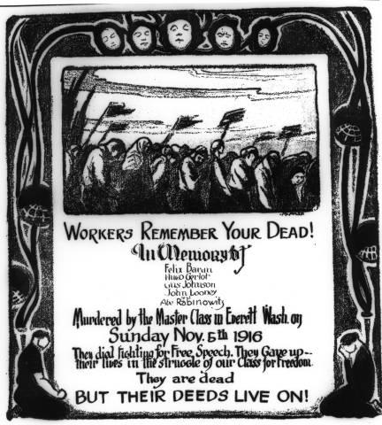Wobbly Memorial Poster. From the IWW Materials Preservation Project.