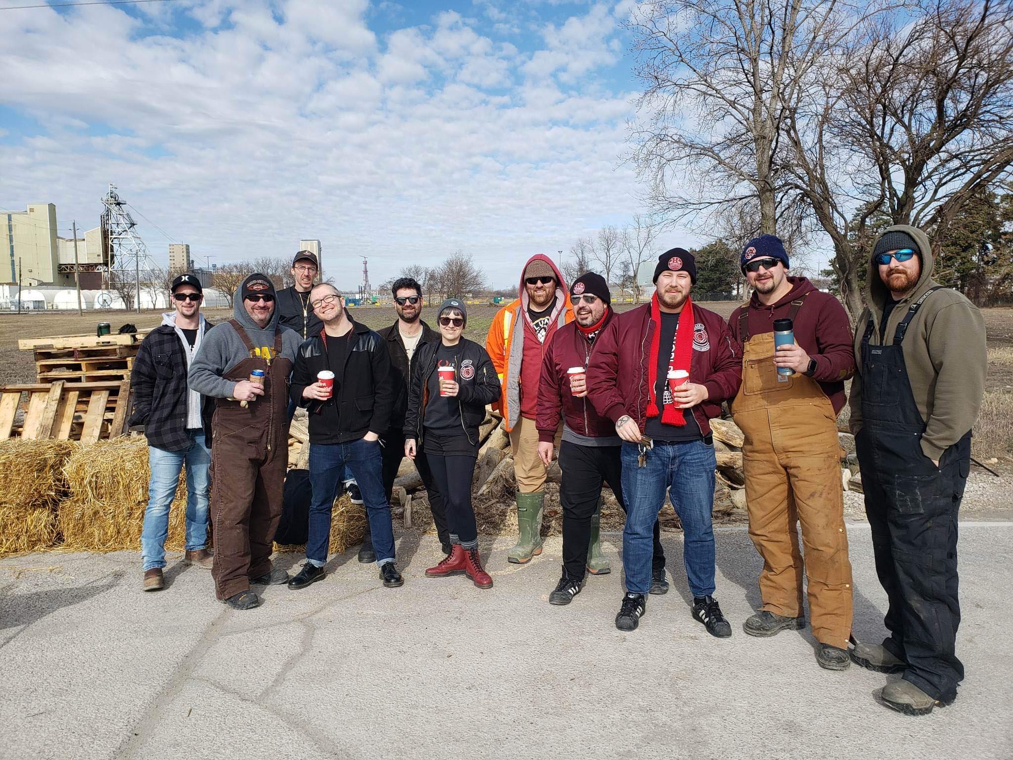 On the picket line of the Windsor Salt Mine Workers in Southern Ontario.