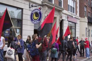 August 18, 2013. Harvard Square Insomnia Cookies go on strike. They joined the IWW on August 20.
