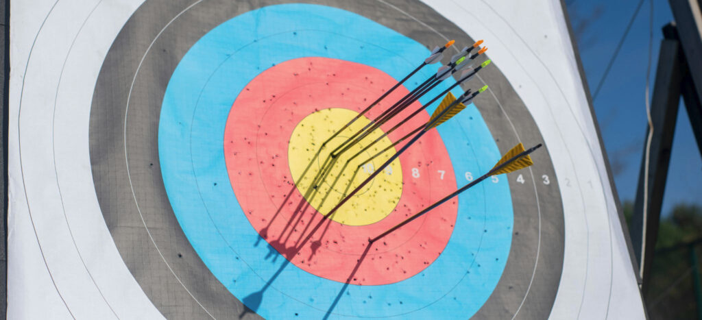 Arrows hitting a target.