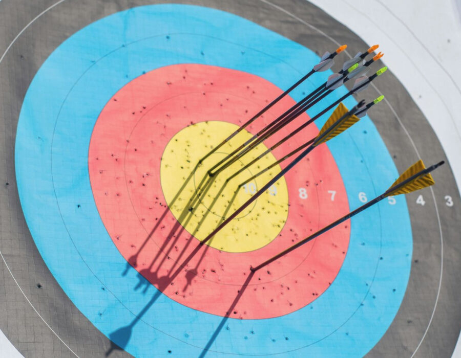Arrows hitting a target.